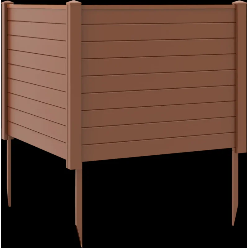 Costway Outdoor PVC Air Conditioner Fence Privacy Panel w/ 20" Stakes 69738415 New Brown