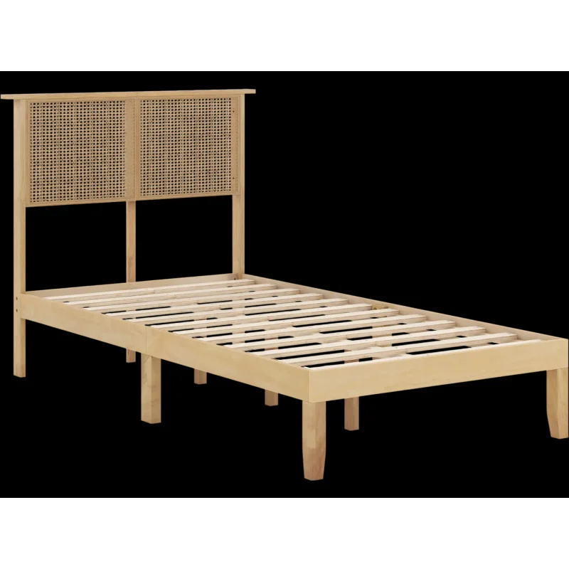 Costway Rattan Headboard Bed Frame Twin Full Queen 38267415 New