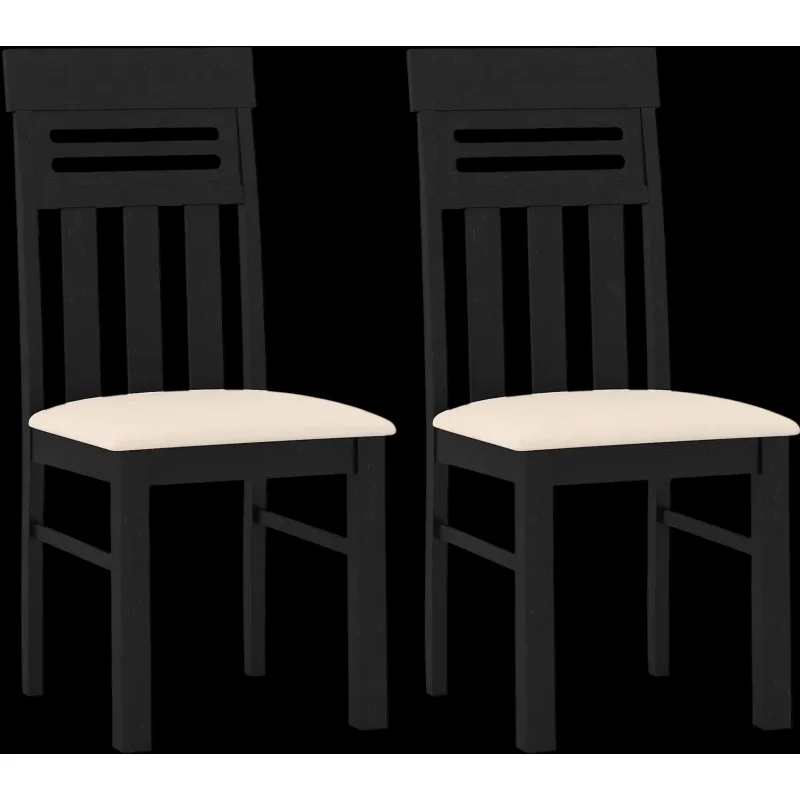Costway Set of 2 High Back Dining Chairs 51378511 New Black