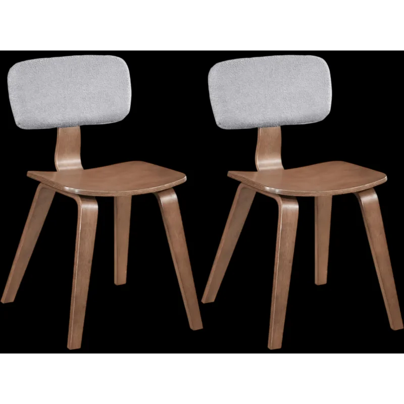Costway Set of 2 Teddy Velvet Dining Chairs Rubber Wood Padded Backrest 40525827 New Walnut