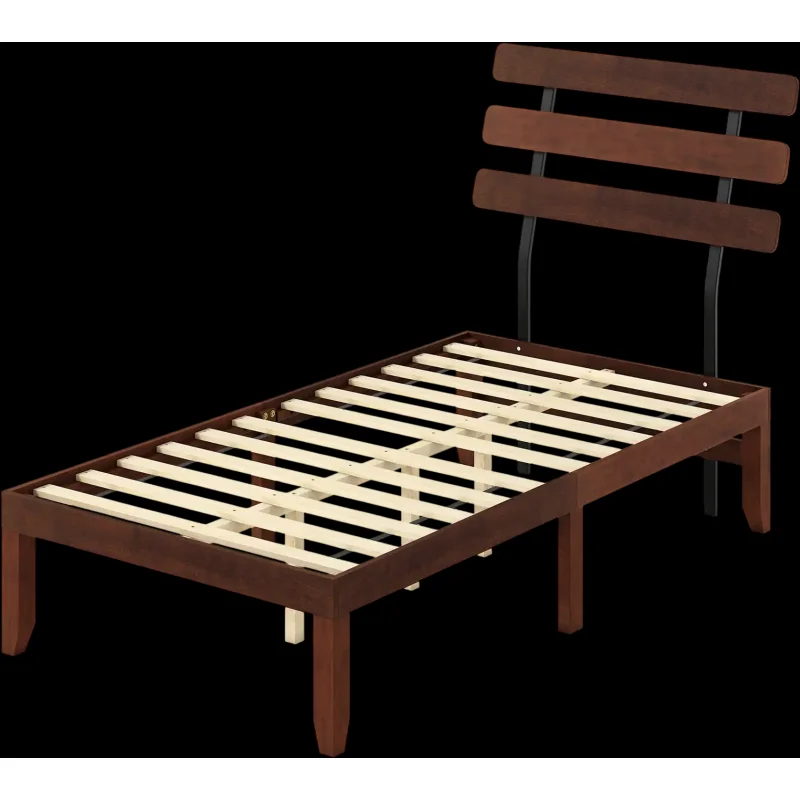 Costway Solid Wood Platform Bed Frame Retro Headboard 15.5" Twin/Full/Queen 73907234 New
