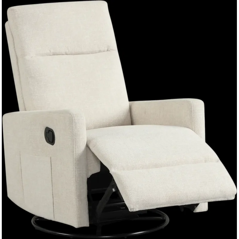 Costway Swivel Rocking Nursery Recliner Armchair 360 Cushioned Back 20287772 New Beige
