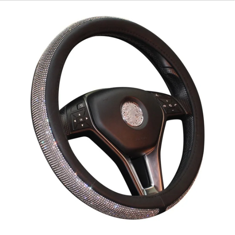 Cute Cartoon Leather Steering Wheel Cover for Most GM Models | Anti-Slip Design for Enhanced Comfort and Safety SilverA