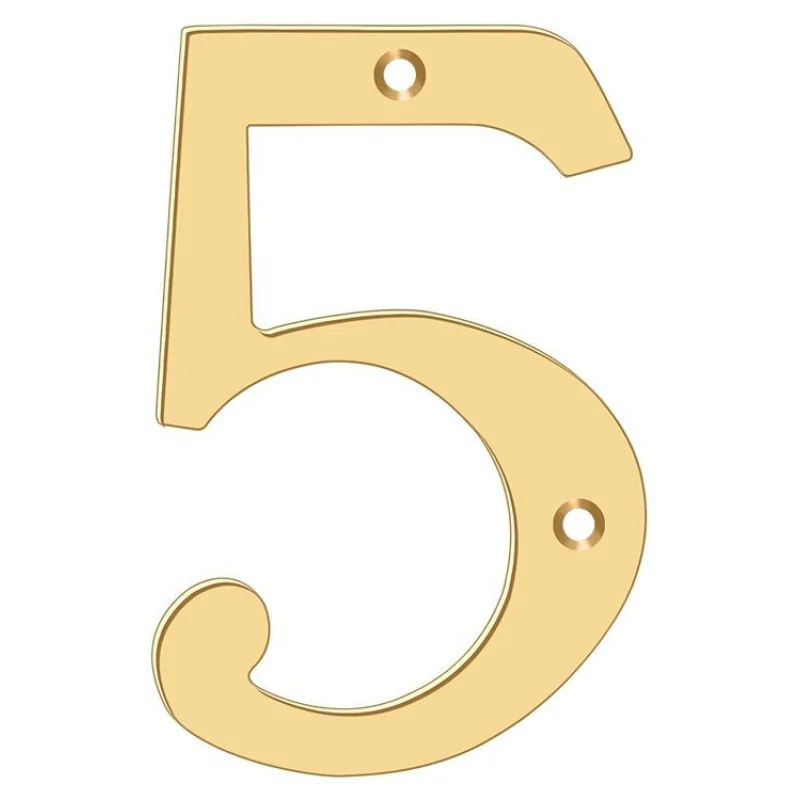 Deltana RN6-5 Solid Brass House Number 6 Lifetime Brass