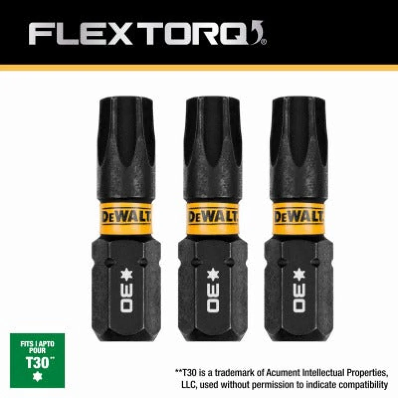 Dewalt Accessories DWAF1TX30IR3 T30 Impact Bit 1 in 3 Pack