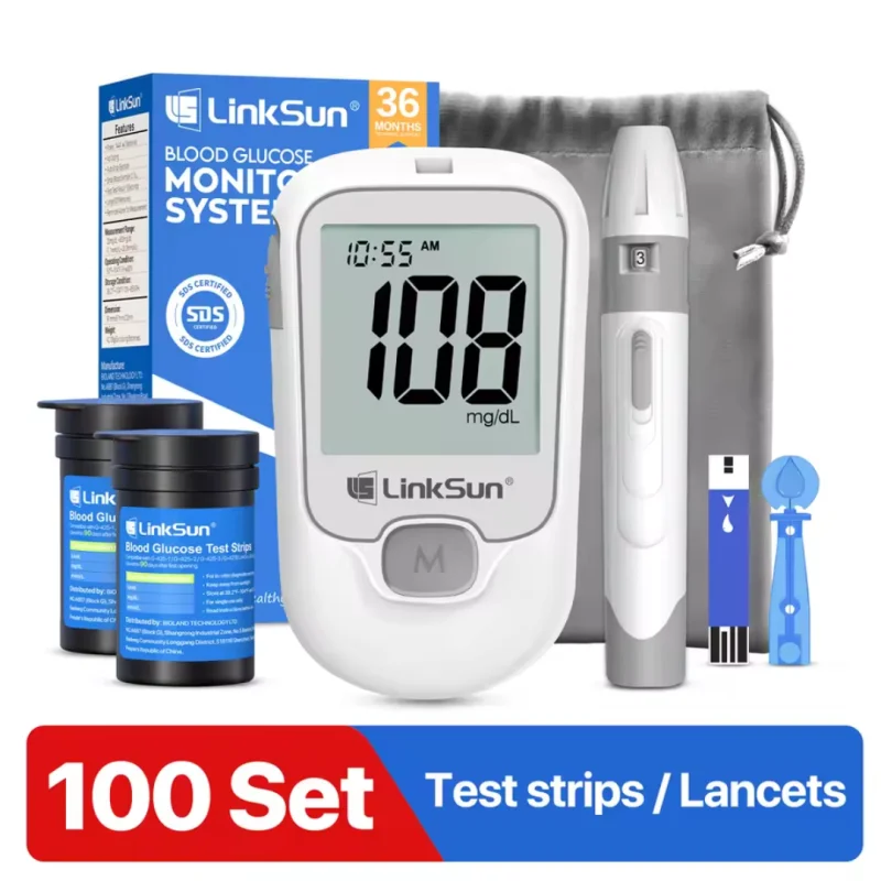 Digital Blood Glucose Meter with Clear LCD Display | Compact Testing Kit for Accurate Monitoring