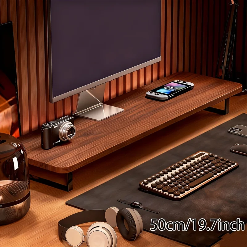 Elevated Workspace | Monitor Stand Riser with Ergonomic Design | Space-Saving Solution for Improved Posture Walnut