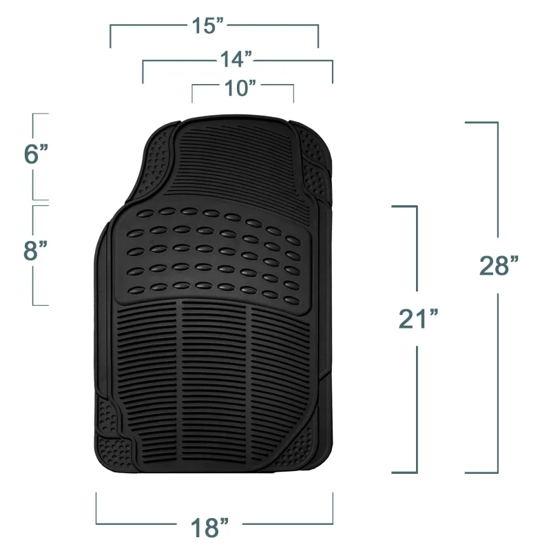 FH Group Automotive Floor Mats Climaproof for All Weather Protection Universal Fit Trimmable Heavy Duty fits Most Cars, SUVs, and Trucks, 2pc Front Set Solid Gray