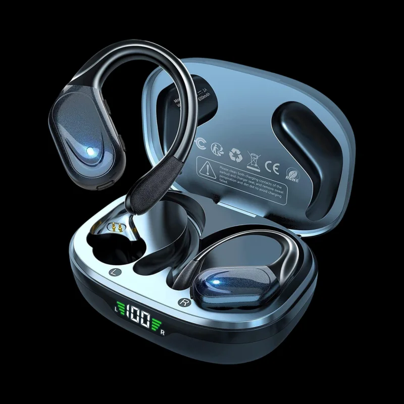FitSyncbud | Gym Earbuds with Secure-Fit Design & 80-Hour Battery Life | Waterproof Audio for Intense Workouts