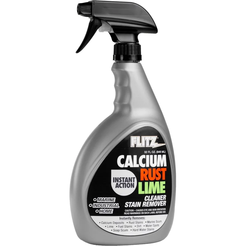 Flitz Calcium, Rust, & Lime Remover - 32oz Bottle of USA-Made Limescale Remover for Toilets, Showers, and More - Powerful Spray that Instantly Eliminates Tarnish, Grease, and Other Grime (1 Pack)