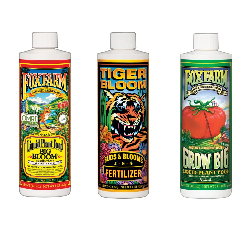 Fox Farm Liquid Soil Fertilizer - Big Bloom, Grow Big, Tiger Bloom (Pack of 3)