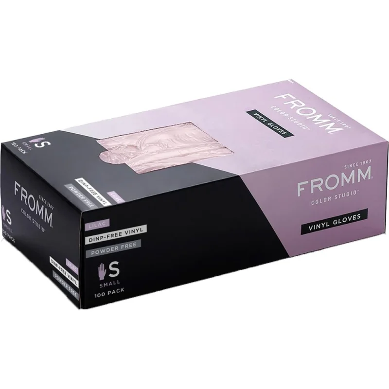 Fromm Color Studio Lilac Powder Free Vinyl Gloves - Small / 100 Pack