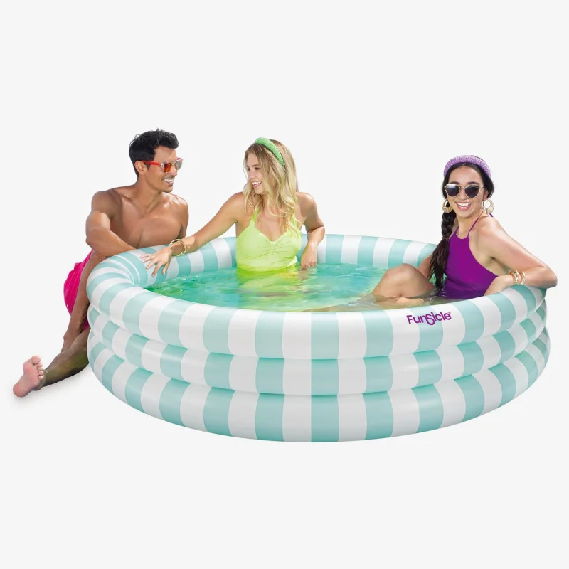 Funsicle Pastel Stripes Pool Dewdrop Blue