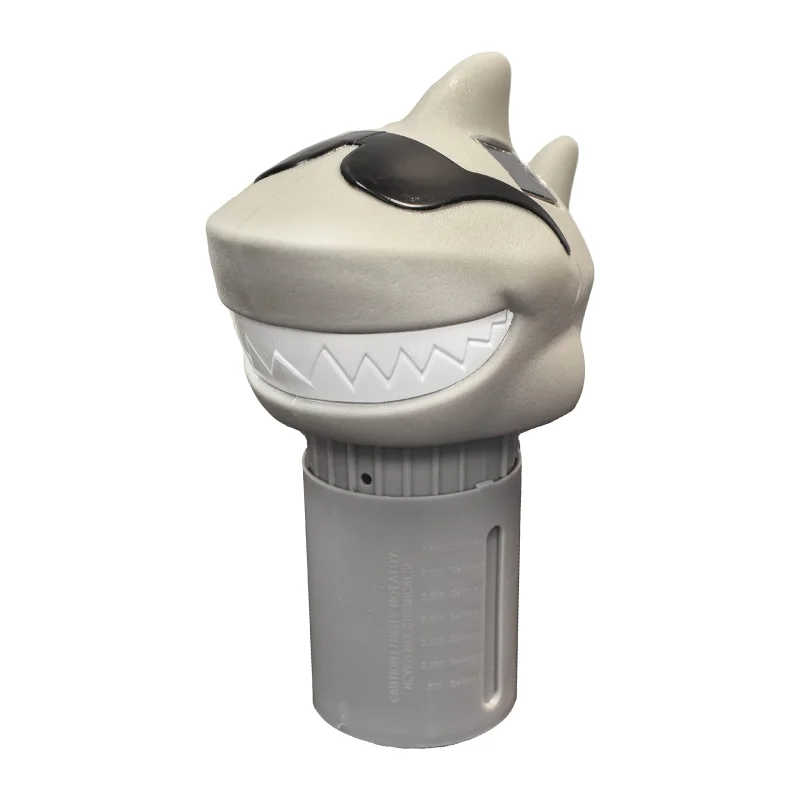 GAME Solar Light-Up Floating Pool Chlorine DispenserShark Design, Adjustable Control Ring, Holds Up to 3 x 3 Chlorine Tablets, for Above-Ground & In-Ground Pools