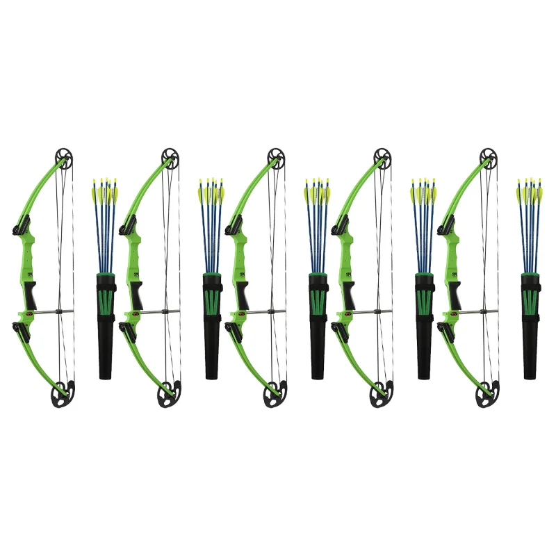 Genesis Original Archery Compound Bow & Arrow Set, Draw Hand-Left, Green, 3 Pack