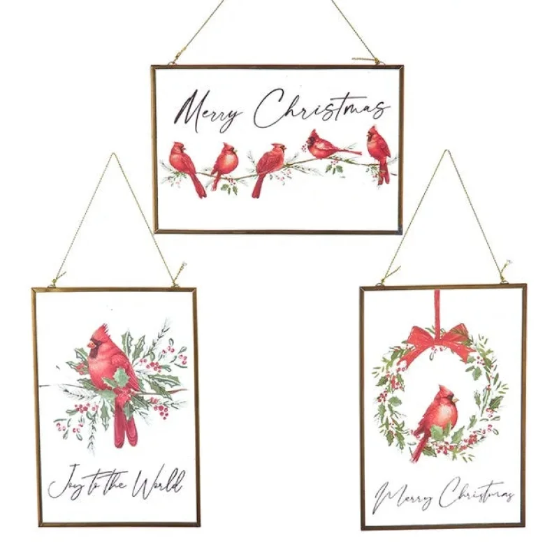 Glass Christmas Cardinal Ornament