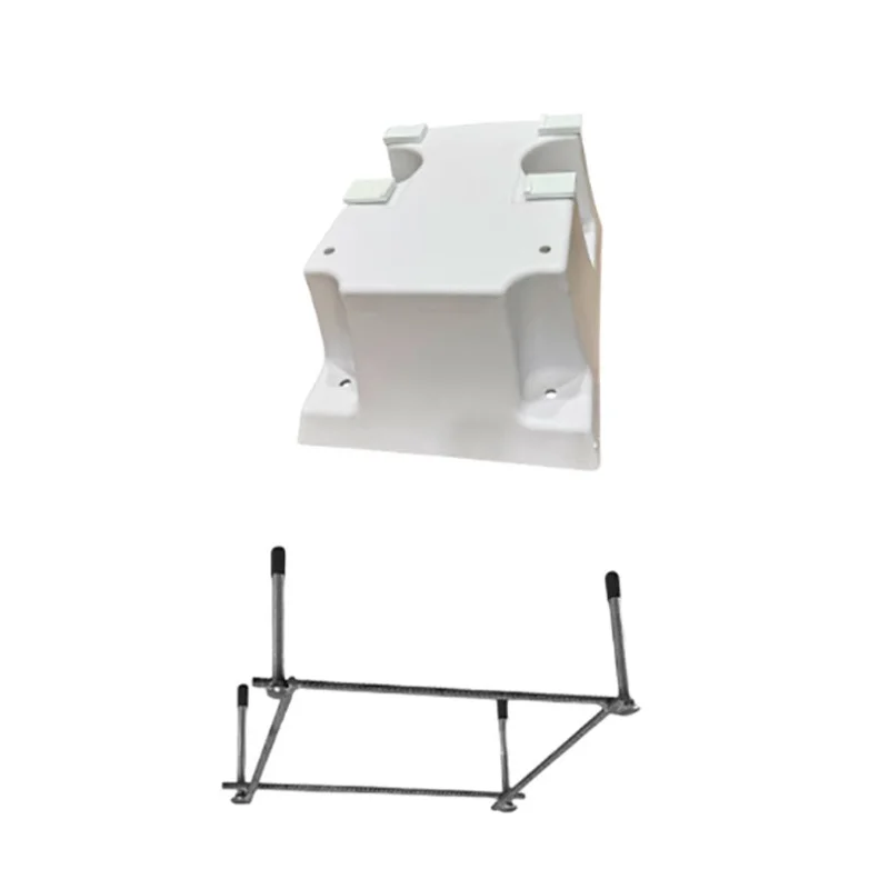 Global 4-Bolt Diving Board Base With Jig for 6- or 8-Foot Board - 12-Inch Pattern - White