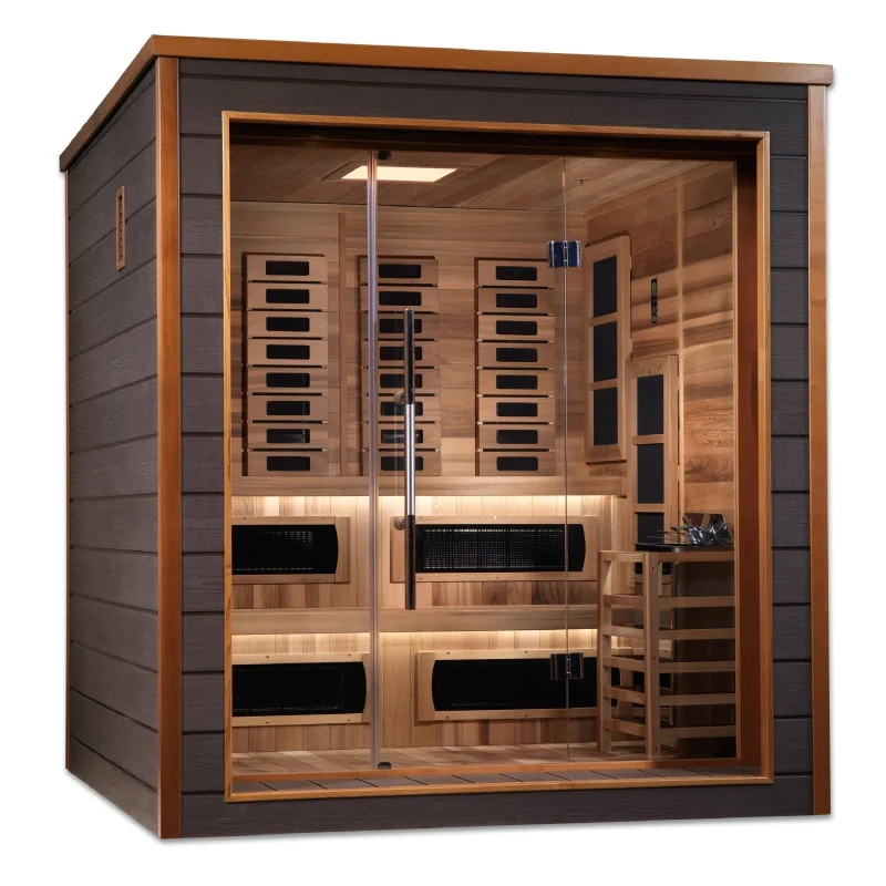 Golden Designs "Karlstad" 6-Person Indoor/Outdoor Hybrid SaunaFull Spectrum PureTech | GDI-8226-01