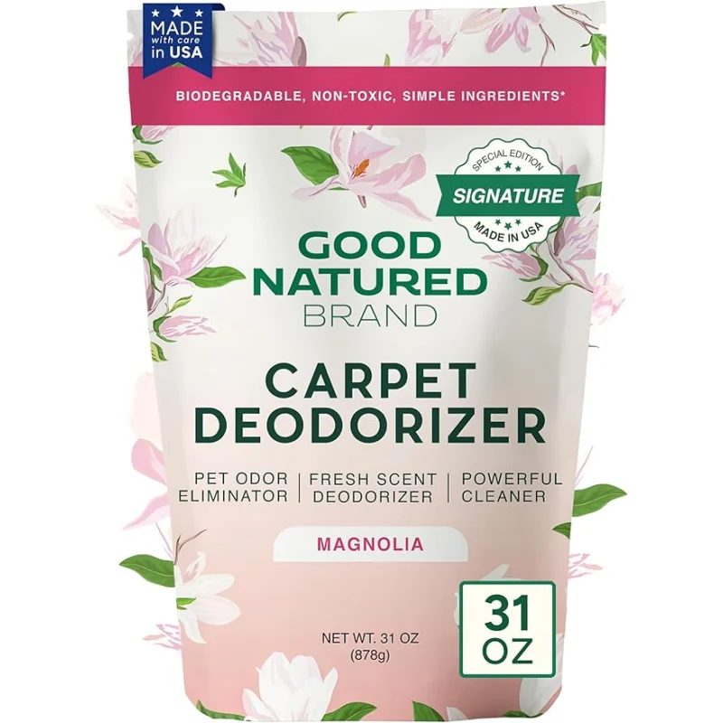 Good Natured Brand | Carpet Freshener & Deodorizer Powder | 31 oz Pet Odor Eliminator for Strong Odor & Pet Urine | Fresh Natural Magnolia Scent | Safe for Homes with Pets
