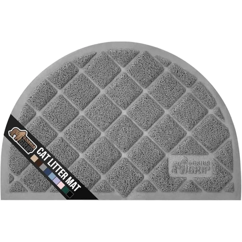 GORILLA GRIP Cat Litter Box Mat, Water Resistant, US Designed Kitty Litter Trapping Mats, Easy to Clean, Scatter Control, Less Mess and Clean Floors, Kitten Supplies for Indoor Cats, 30x20 Grey