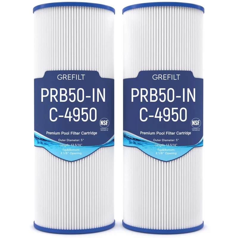 Grefilt C-4950 Hot Tub Filter Compatible with PRB50-IN Hot Tub Filter, Filbur FC-2390, J200, Guardian 413-212-02, 5X13 Drop in, 50 sq.ft, 2-Pack