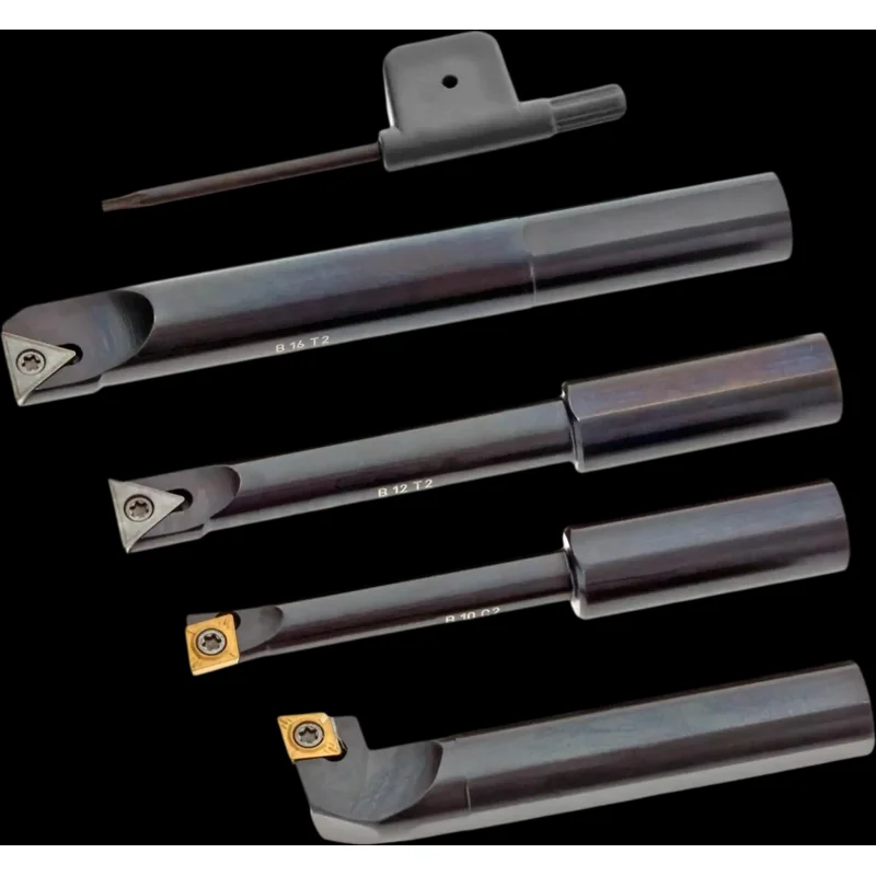 Grizzly T25801 Metal Lathe Accessories Axial and Radial Boring Bar Set with Inserts 4 Pc New
