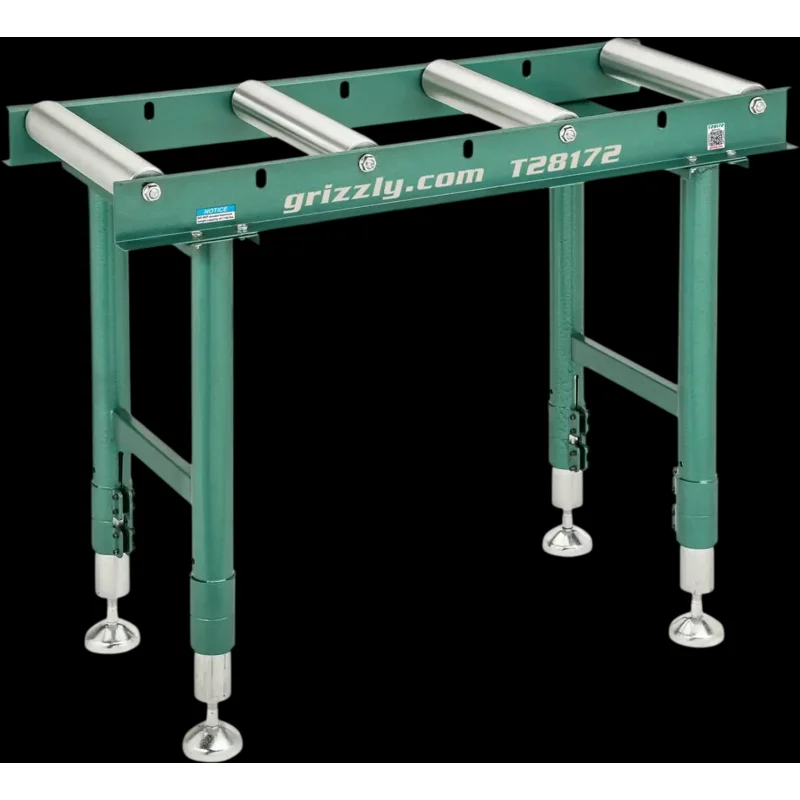 Grizzly T28172 Roller Stand 14" x 39" Heavy-Duty Roller Table New