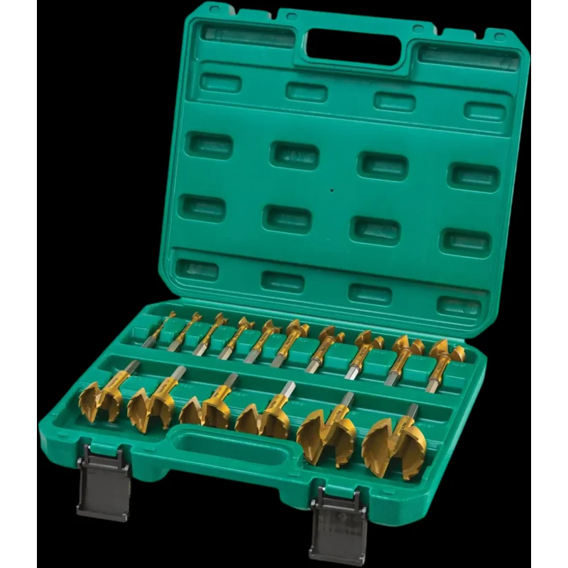 Grizzly T33695 Forstner Bit Set PRO Titanium Coated Hex Shank 16 Pc 1/4" - 2-1/8" New