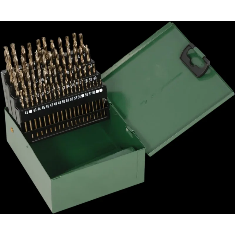 Grizzly T34127 Drill Bits PRO 60-Pc M35 HSS Cobalt Numbered 1-60 Drill Bit Set New