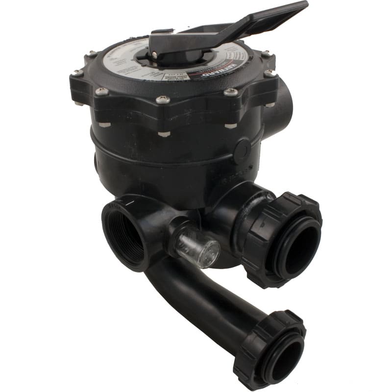 Hayward Pro-Series Sand Filter Vari-Flo Control Valve, Backwash Valve Assembly with 2" Plumbing Ports, Gauge Included