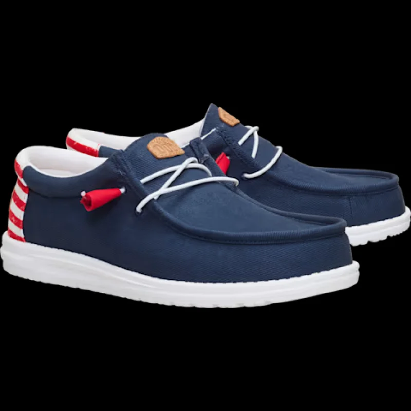 HEYDUDE Wally Americana II Shoe (Navy Blazer/Multi) Size Men's 9