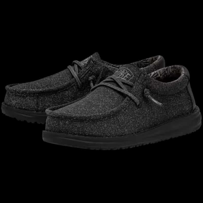 HEYDUDE Wally Youth Basic Shoe (Black) Size J4