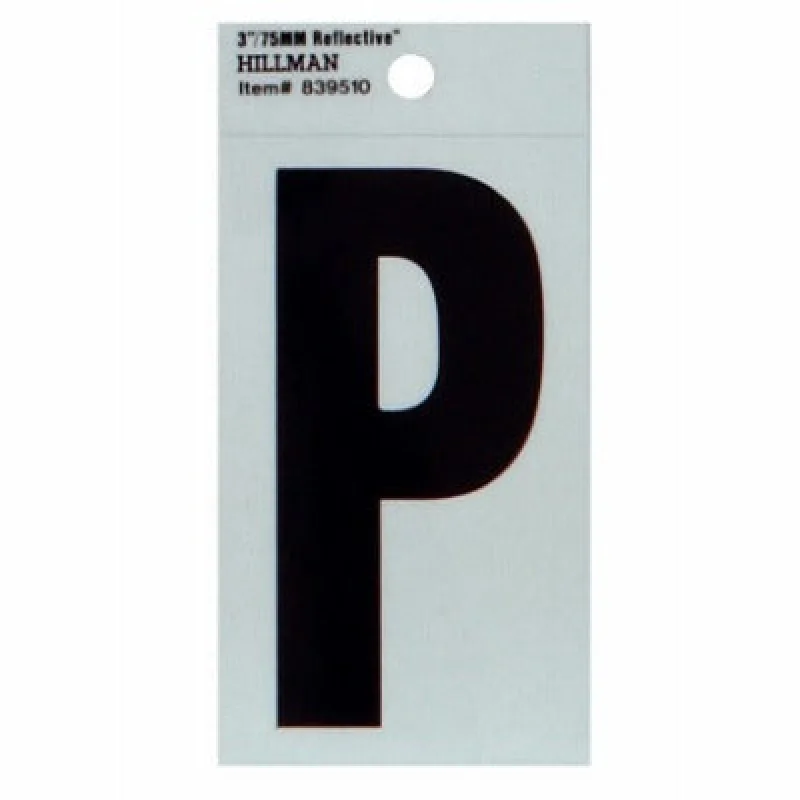 Hillman Fasteners 839510 Reflective Adhesive Letter P 3in