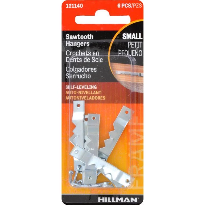 HILLMAN Zinc Silver Small Sawtooth Hanger 1 lb 6 pk