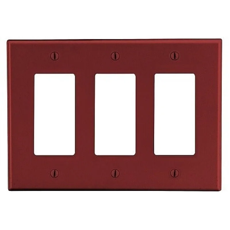 Hubbell Premise Wiring P263R 3-gang Decorator Wallplate Red