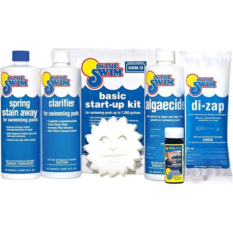 In The Swim Pool Basic Opening Chemical Start Up Kit - Above Ground and In-Ground Swimming Pools - Up to 7,500
