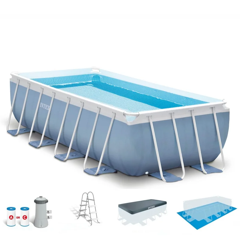 Intex 16' x 8' x 42" Prism Frame Rectangular Above Ground Pool Set (Open Box)