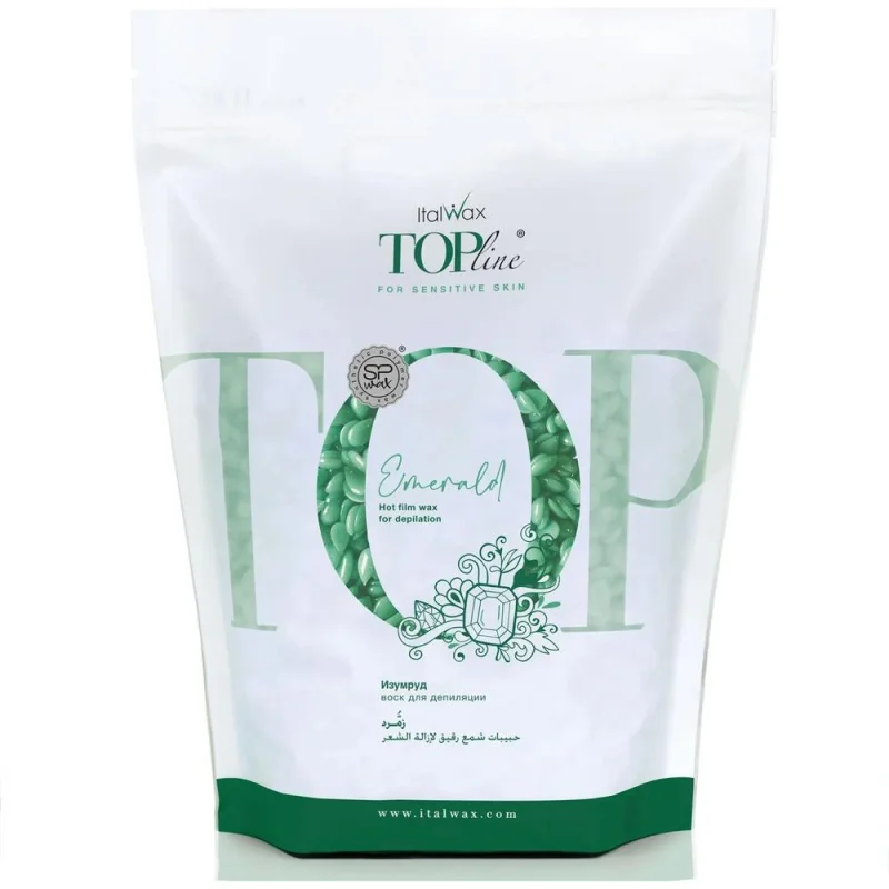 ItalWax Top Formula Synthetic Film Wax - Emerald - Hard Stripless Wax Beads from Italy / 1.65 lb. Bag