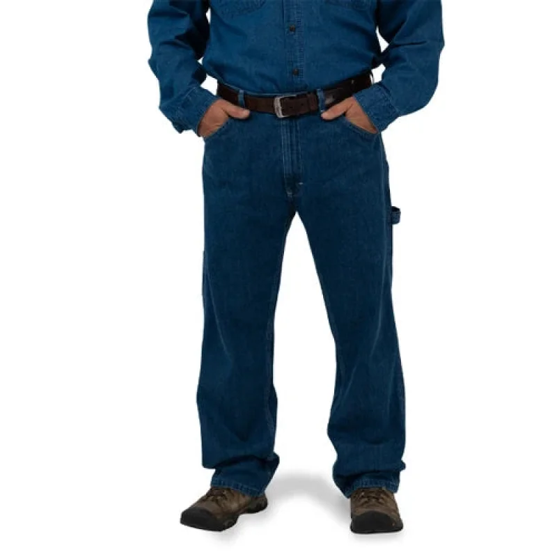 Key Men's Denim Dungaree - Traditional Fit (Indigo Denim Enzyme Wash) Size 36x32