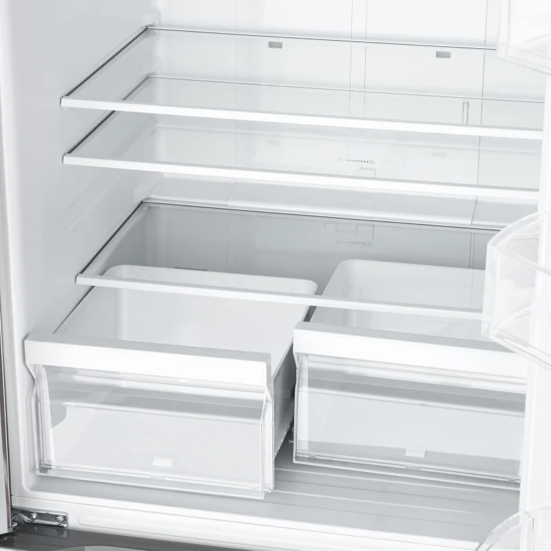 KoolMore 30-Inch and 18.5 cu. ft. Counter Depth French Door Refrigerator with Three Doors and Deep Freezer in Stainless-Steel (KM-RERFDSS-18C)