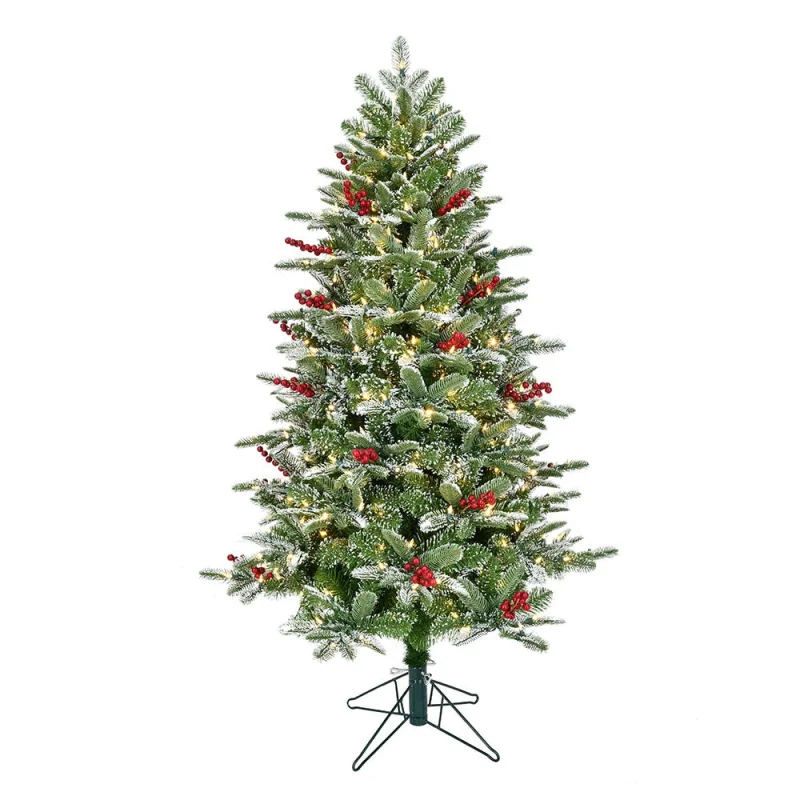 Kurt S. Adler 5' Pre-Lit Instant Connect Dual-Color LED Flocked Breckenridge Tree