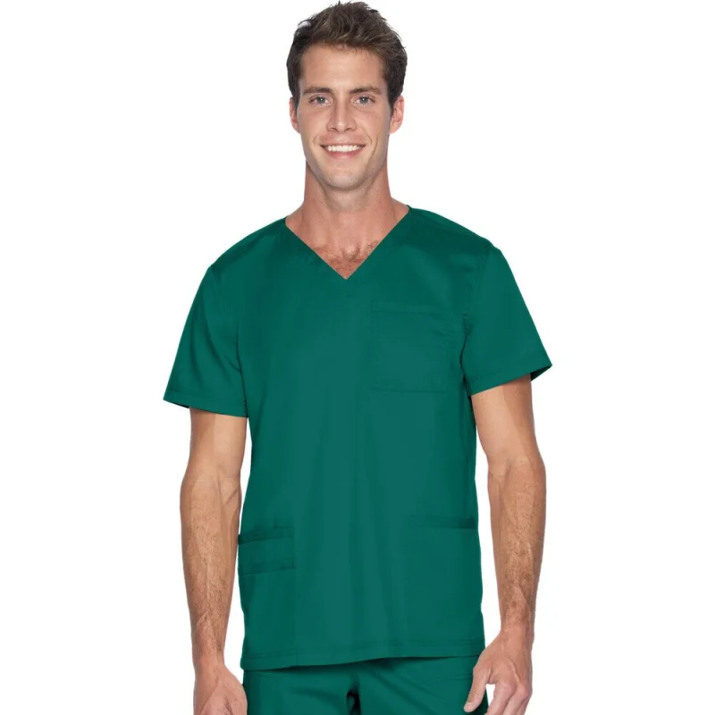 Landau Proflex Men's 4-Pocket V-Neck Top - HUNTER / Sizes S - 5XL