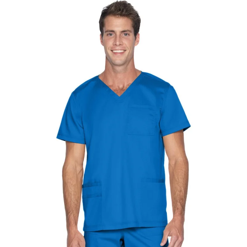 Landau Proflex Men's 4-Pocket V-Neck Top - ROYAL / Sizes S - 5XL