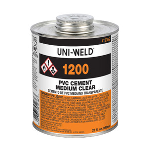 Oatey 32 Oz Clear Medium Body Uni-Weld Glue Cement, 1236S