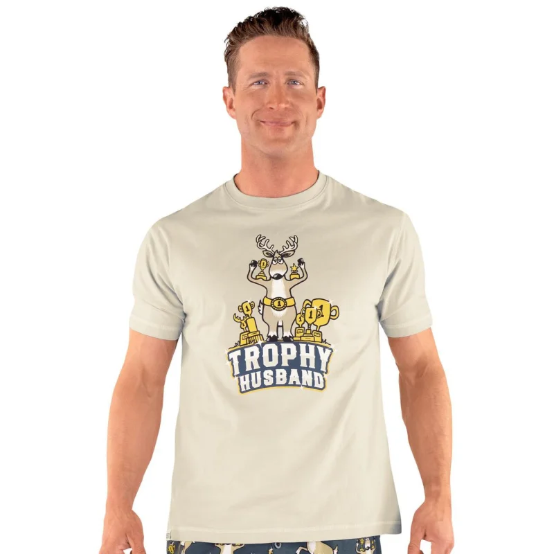 Lazy One Trophy Husband Men's Buck PJ Tee Size L