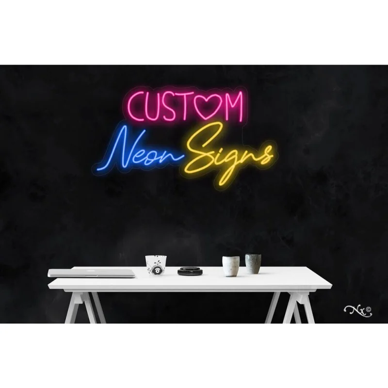 LED Flex Neon Sign - Custom Neon Signs / Size: 36"W x 20"H x 1"D / 12 Font Color Options: Dark Blue, Gold, Green, Hot Pink, Light Blue, Light Pink, Orange, Purple, Red, Warm White, White and Yellow