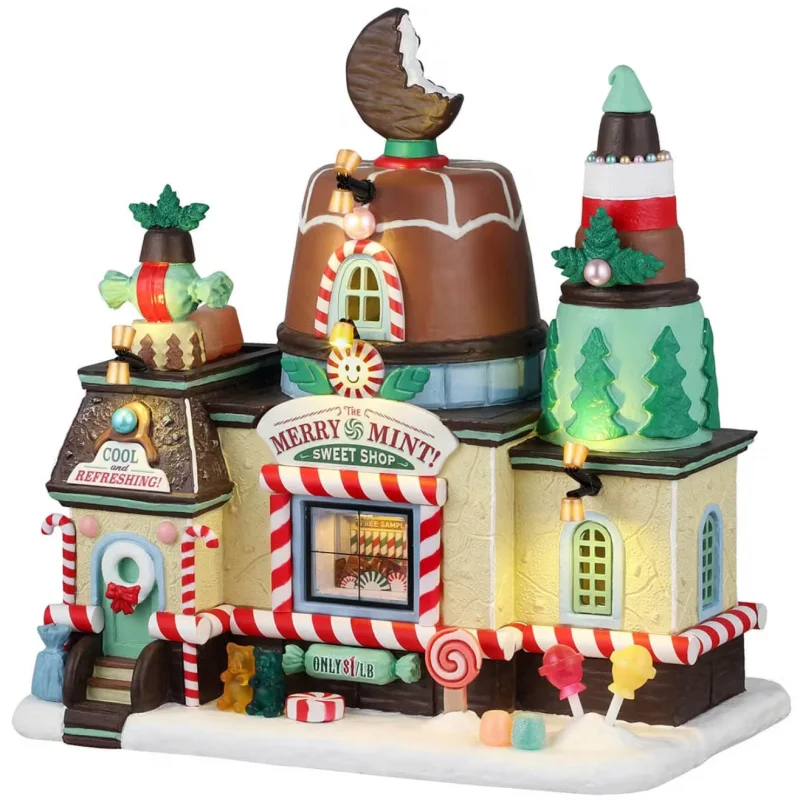 Lemax Sugar N Spice Lighted Building: The Merry Mint! Sweet Shop #45286