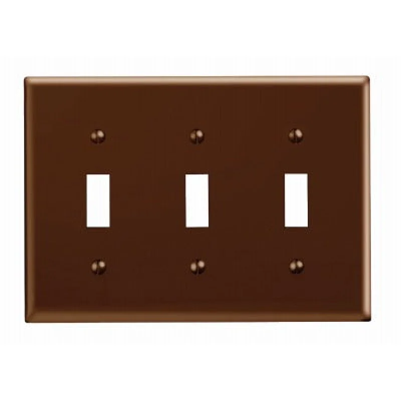 Leviton Mfg Co 001-85011-000 3-toggle Wall Plate Brown