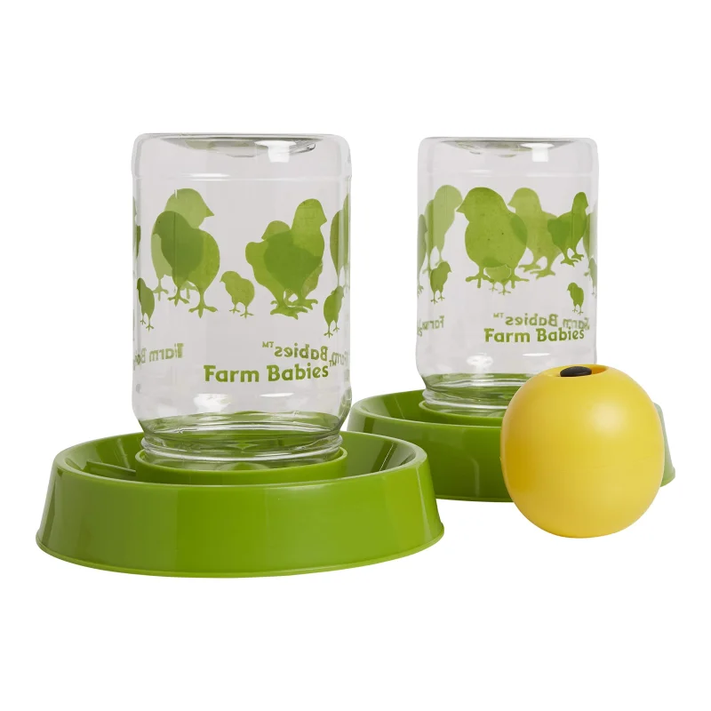 Lixit Baby Chick Feeder or Waterer - Made in USA (Pack of 2 w/Ball)