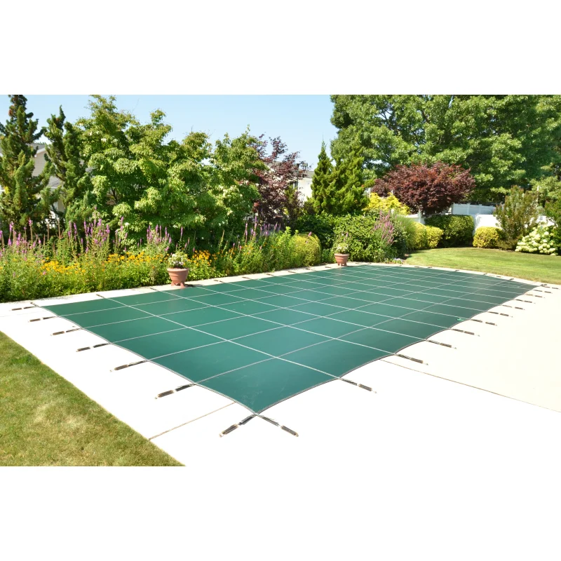 Loop-Loc 16 ft. x 40 ft. Rectangle Super Dense Mesh Green Safety Cover